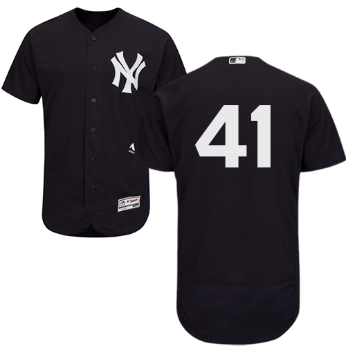 New York Yankees #41 Miguel Andujar Navy Blue Flexbase Authentic Collection Stitched Jersey Men's