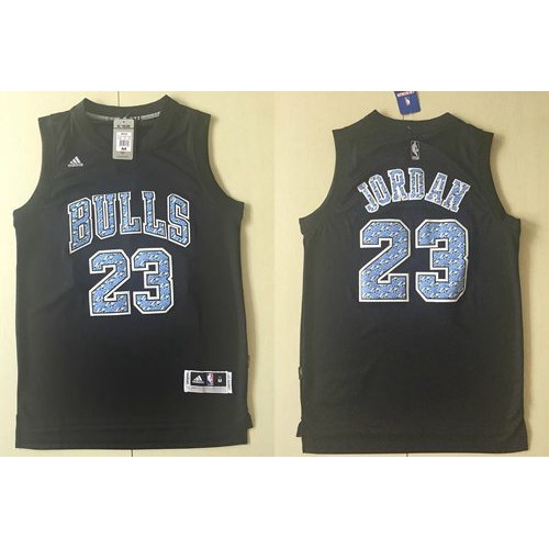 Chicago Bulls #23 Michael Jordan Black Diamond Fashion Stitched Jersey Mens