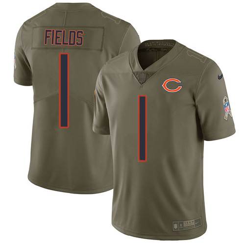 Bears #74 Germain Ifedi Olive Youth Stitched Limited 2017 Salute To Service Jersey