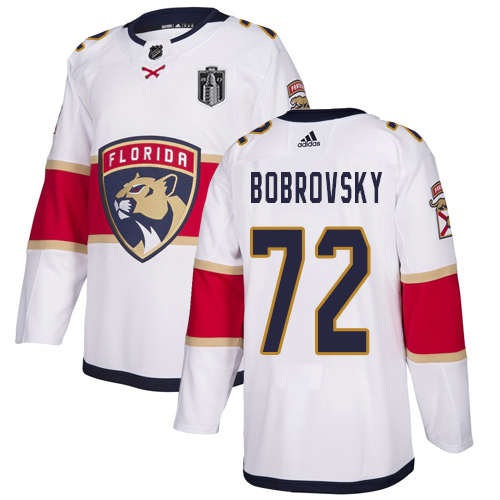 Adidas Lightning #72 Sergei Bobrovsky White 2023 Stanley Cup Final Patch Road Authentic Stitched Jersey