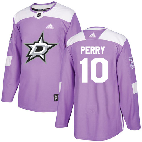 Adidas Dallas Stars #10 Corey Perry Purple Authentic Fights Cancer Youth Stitched Jersey Youth