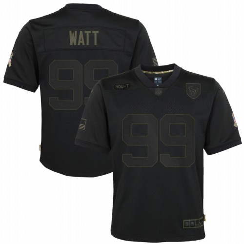 Houston Houston Texans #99 J.J. Watt Youth 2020 Salute to Service Game Jersey Black Youth