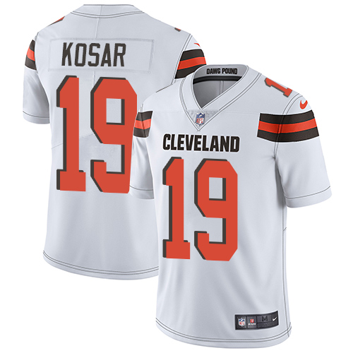 Browns #19 Bernie Kosar White Men's Stitched Vapor Untouchable Limited Jersey