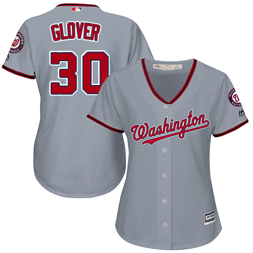 Washington Nationals #30 Koda Glover Grey Road Women's Stitched Jersey Womens