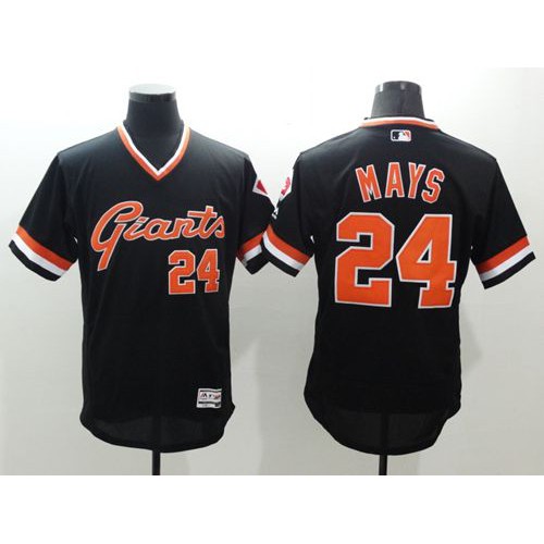 San Francisco Giants #24 Willie Mays Black Flexbase Authentic Collection Cooperstown Stitched Jersey Men's