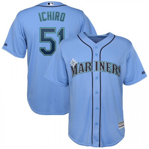 Seattle Seattle Mariners #51 Ichiro Suzuki Majestic Official Cool Base Player Jersey Blue Men's