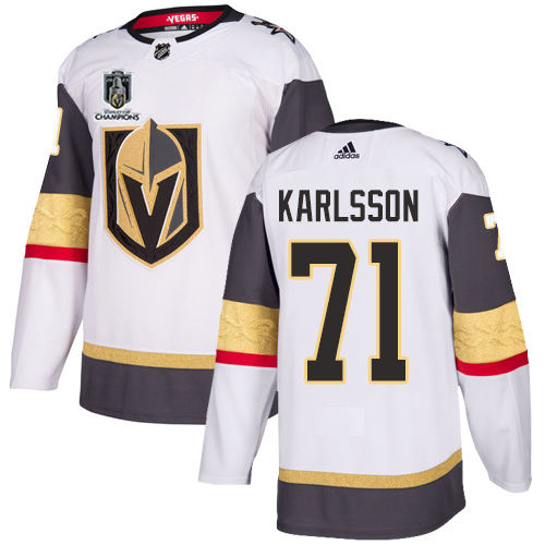 Adidas Golden Knights #71 William Karlsson White Road 2023 Stanley Cup Champions Authentic Stitched Jersey