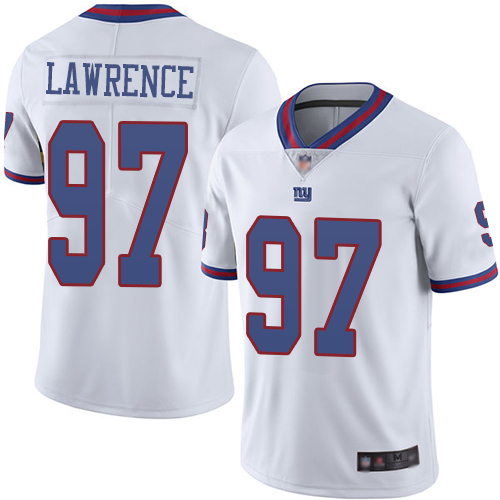 Giants #97 Dexter Lawrence White Youth Stitched Limited Rush Jersey