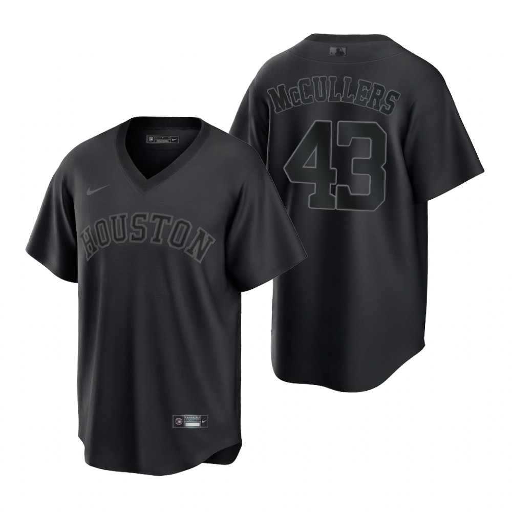 Houston Astros #43 Lance McCullers Men's Black Pitch Black Fashion Jersey