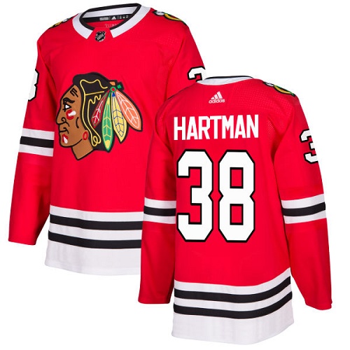 Adidas Chicago Blackhawks #38 Ryan Hartman Red Home Authentic Stitched Youth Jersey Youth