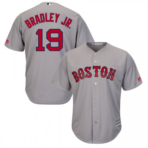 Boston Boston Red Sox #19 Jackie Bradley Jr. Majestic Official Cool Base Player Jersey Gray Men's