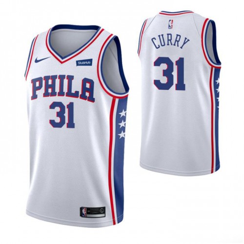 Philadelphia 76ers #31 Seth Curry White Youth Swingman Association Edition Jersey Youth