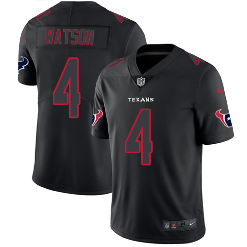 Houston Texans #4 Deshaun Watson Black Men's Stitched Limited Rush Impact Jersey Men's