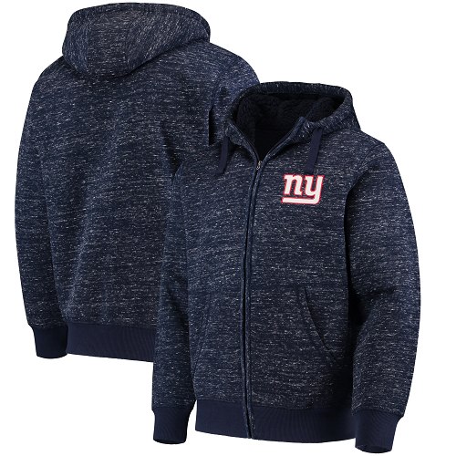 Men's New York New York Giants G-III Sports by Carl Banks Heathered Navy Discovery Sherpa Full-Zip Jacket Men's