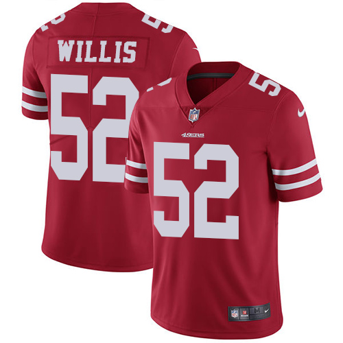 San Francisco 49ers #52 Patrick Willis Red Team Color Men's Stitched Vapor Untouchable Limited Jersey Men's