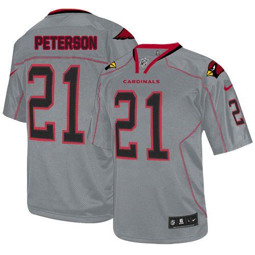 Cardinals #21 Patrick Peterson Lights Out Grey Men's Stitched Elite Jersey