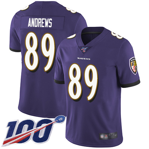 Baltimore Ravens #89 Mark Andrews Purple Team Color Men's Stitched 100th Season Vapor Limited Jersey Men's