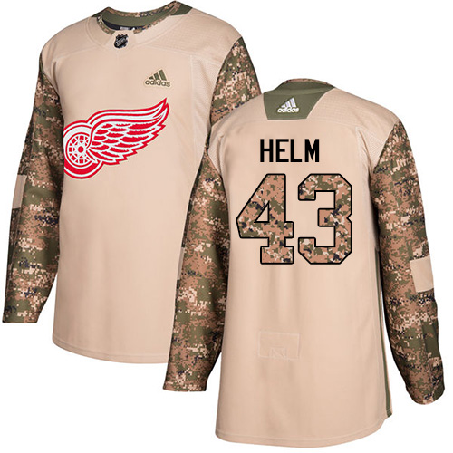 Adidas Detroit Red Wings #43 Darren Helm Camo Authentic 2017 Veterans Day Stitched Jersey Men's