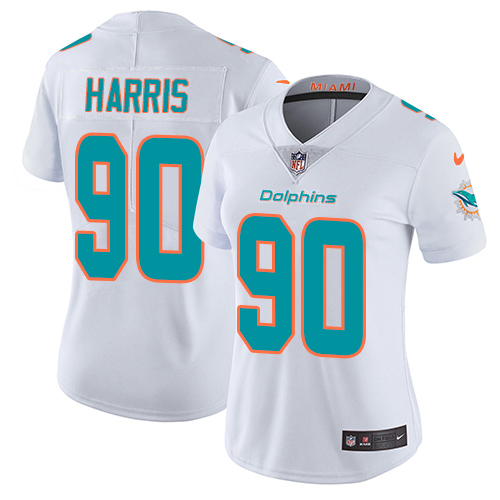 Miami Dolphins #90 Charles Harris White Women's Stitched Vapor Untouchable Limited Jersey Womens