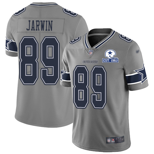 Dallas Cowboys #89 Blake Jarwin Gray Men's Stitched With Established In 1960 Patch Limited Inverted Legend Jersey Men's