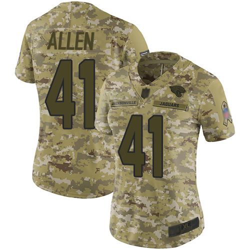 Jaguars #41 Josh Allen Camo Women's Stitched Limited 2018 Salute To Service Jersey