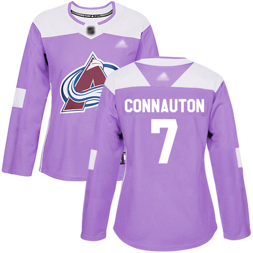 Adidas Colorado Avalanche #7 Kevin Connauton Purple Authentic Fights Cancer Women's Stitched Jersey Womens