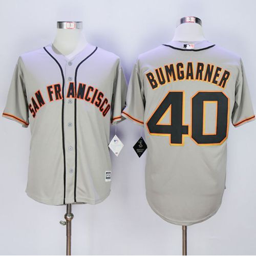 San Francisco Giants #40 Madison Bumgarner Grey New Cool Base Road Stitched Jersey Men's