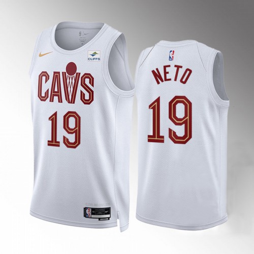 Cleveland Cleveland Cavaliers #19 Raul Neto Mens White 2022-23 Association Edition Jersey Mens