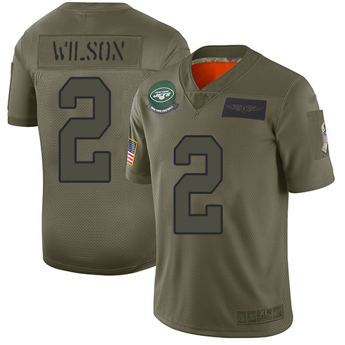 Jets #2 Zach Wilson Camo Men's Stitched Limited 2019 Salute To Service Jersey