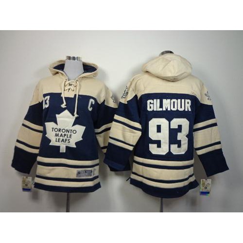 Maple Toronto Maple Leafs #93 Doug Gilmour Blue Sawyer Hooded Sweatshirt Stitched Youth Jersey Youth
