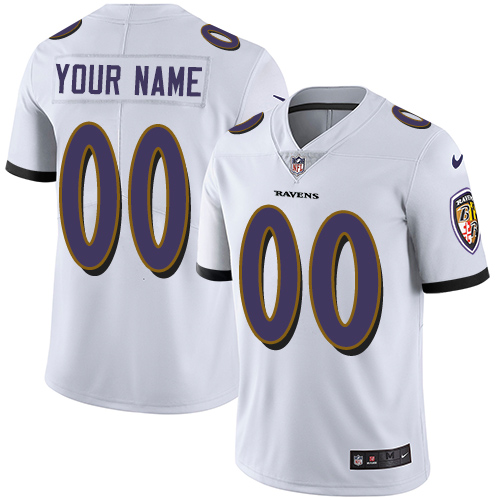 Baltimore Ravens Customized White Stitched Vapor Untouchable Limited Youth Jersey