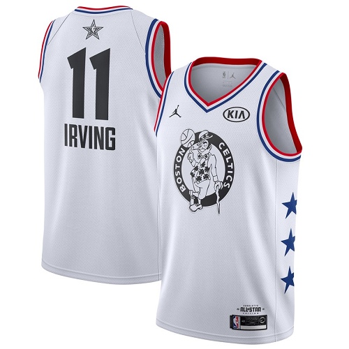 Boston Celtics #11 Kyrie Irving White Womens Jordan Swingman 2019 All-Star Game Jersey Womens