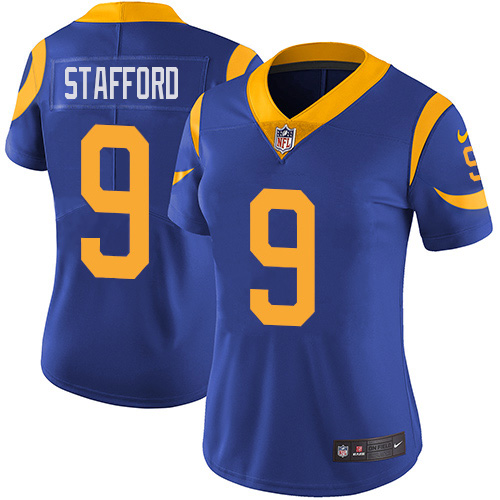 Los Angeles Rams #9 Matthew Stafford Royal Blue Alternate Women's Stitched Vapor Untouchable Limited Jersey