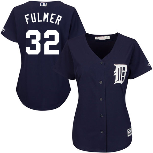 Detroit Tigers #32 Michael Fulmer Navy Blue Alternate Women's Stitched Jersey Womens