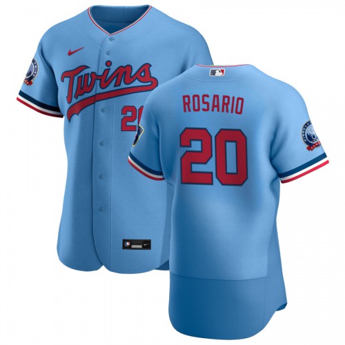 Minnesota Minnesota Twins #20 Eddie Rosario Men's Light Blue Alternate 2020 60th Season Authentic Team Jersey Men's