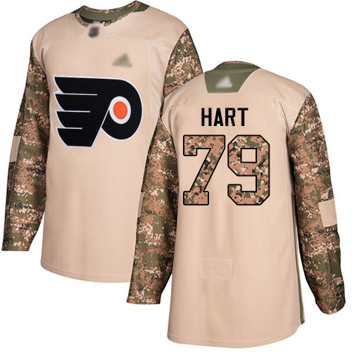 Adidas Philadelphia Flyers #79 Carter Hart Camo Authentic 2017 Veterans Day Stitched Youth Jersey Youth