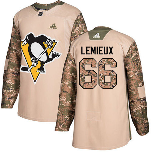 Adidas Pittsburgh Penguins #66 Mario Lemieux Camo Authentic 2017 Veterans Day Stitched Youth Jersey Youth
