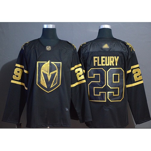 Adidas Golden Vegas Golden Knights #29 Marc-Andre Fleury Black/Gold Authentic Stitched Jersey Men's