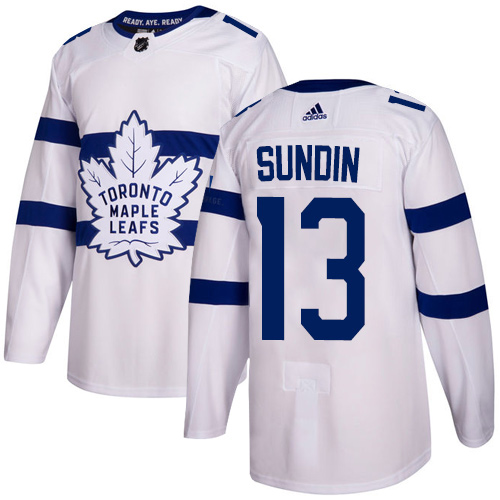 Adidas Maple Toronto Maple Leafs #13 Mats Sundin White Authentic 2018 Stadium Series Stitched Jersey Men's
