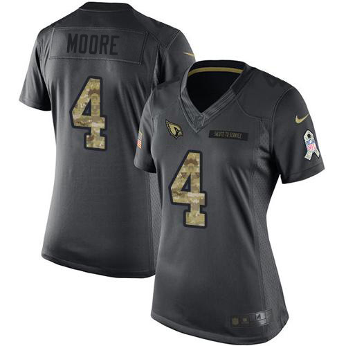 Cardinals #4 Rondale Moore Black Women's Stitched Limited 2016 Salute To Service Jersey