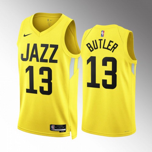 Utah Utah Jazz #13 Jared Butler Mens Yellow 2022-23 Icon Edition Jersey Mens