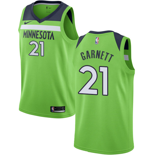Minnesota Timberwolves #21 Kevin Garnett Green Womens Swingman Statement Edition Jersey Womens