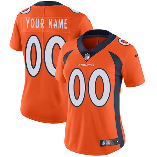 Denver Broncos Customized Orange Team Color Stitched Vapor Untouchable Limited Women's Jersey