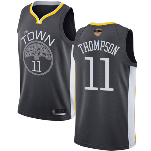 Golden State Warriors #11 Klay Thompson Black 2019 Finals Bound Youth Swingman Statement Edition Jersey Youth