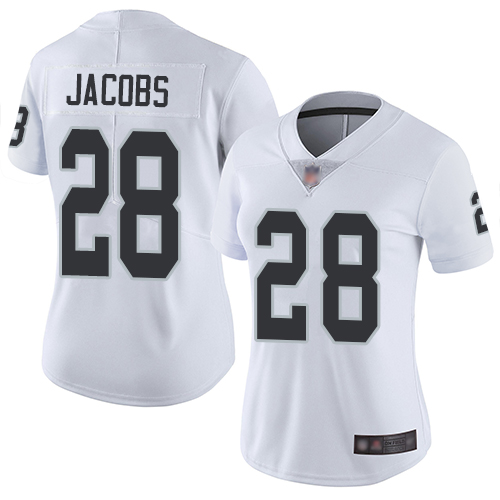 Raiders #28 Josh Jacobs White Women's Stitched Vapor Untouchable Limited Jersey