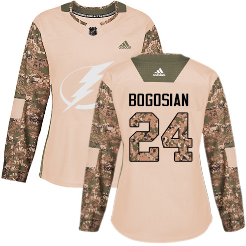 Adidas Tampa Bay Lightning #24 Zach Bogosian Camo Authentic 2017 Veterans Day Women's Stitched Jersey Womens