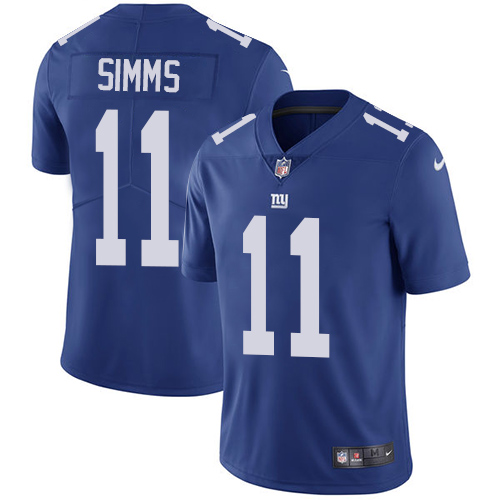 New York Giants #11 Phil Simms Royal Blue Team Color Youth Stitched Vapor Untouchable Limited Jersey Youth