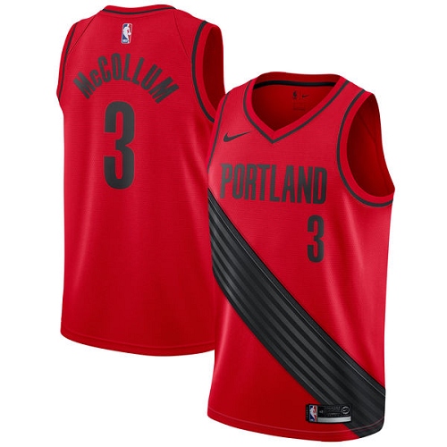 Portland Trail Blazers #3 C.J. McCollum Red Youth Swingman Statement Edition Jersey Youth