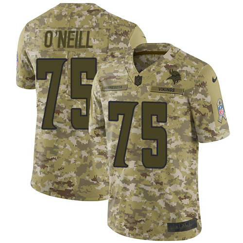Minnesota Vikings #75 Brian O'Neill Camo Men's Stitched Limited 2018 Salute To Service Jersey Men's