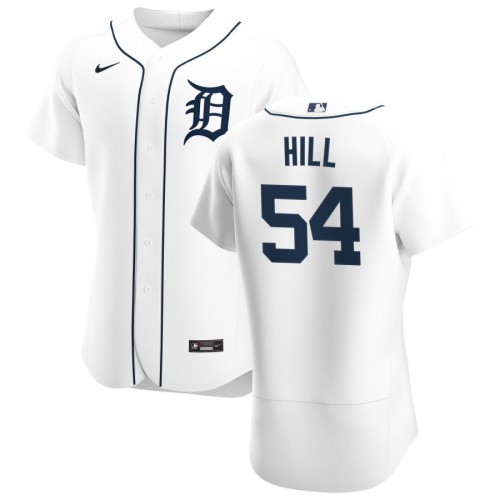 Detroit Detroit Tigers #54 Derek Hill Men's White Home 2020 Authentic Player Jersey Men's